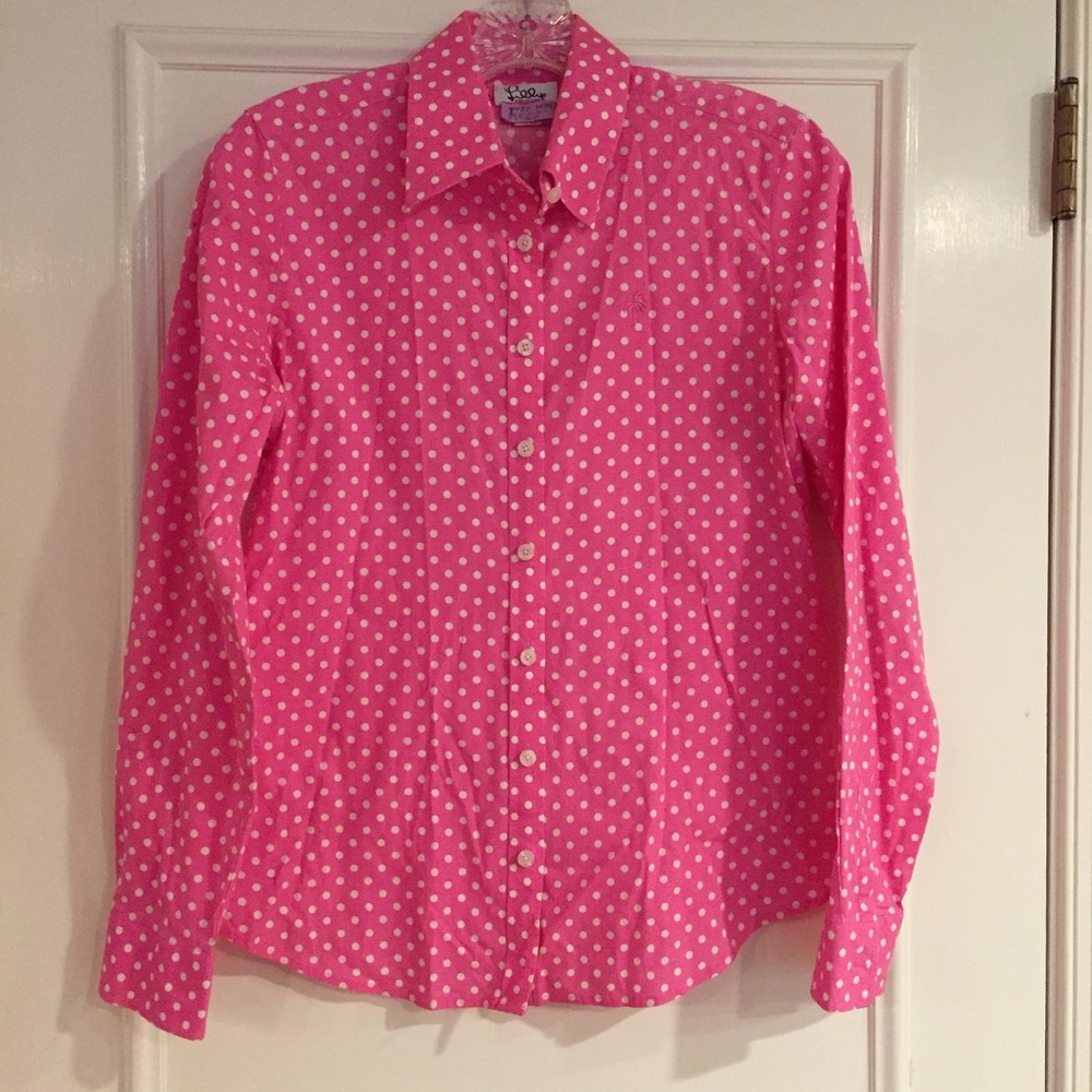 Vintage Polka Dot Lilly Pulitzer Button Up